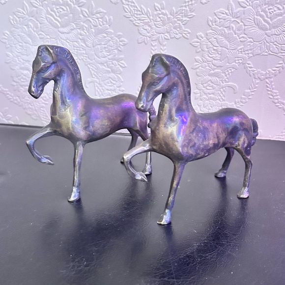 Vintage fabulous brass Mid-Century Prancing Horse Figurine is Circa 1950.